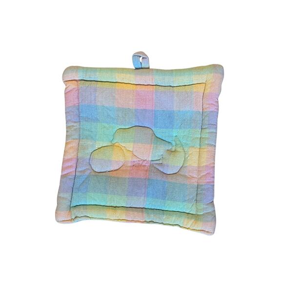 Vintage Spring Pot Holders Set | Bunny & Chick Easter Kitchen Decor - Picture 4 of 6